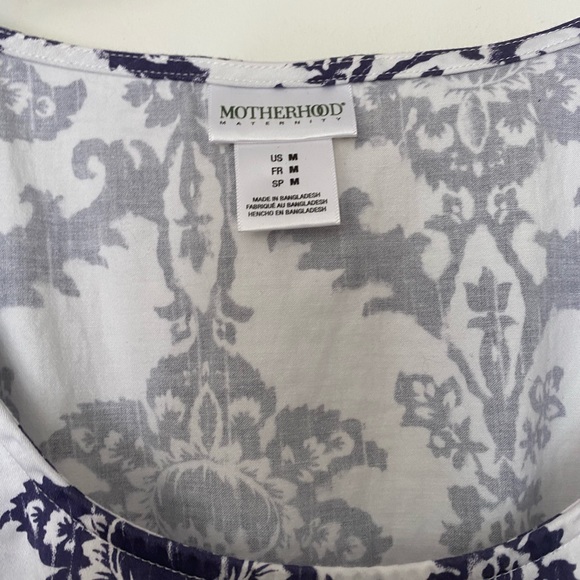 Blue and White Motherhood Maternity dress - Picture 2 of 4